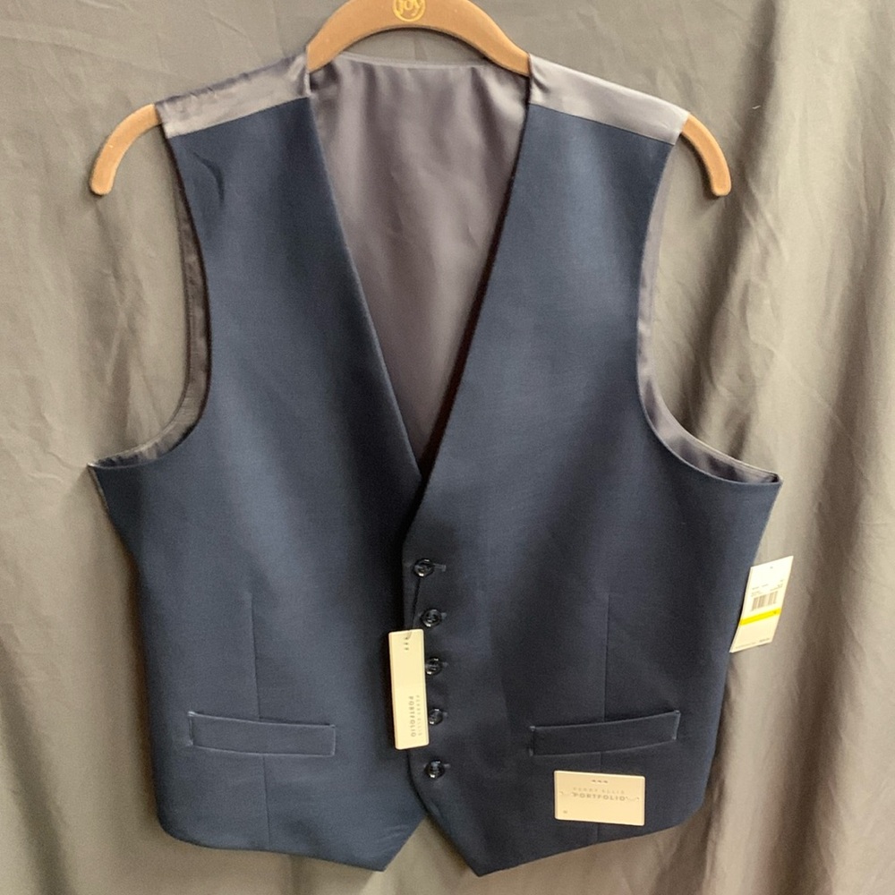 Perry Ellis Portfolio Men's Blue 5-Button Suit Vest NWT